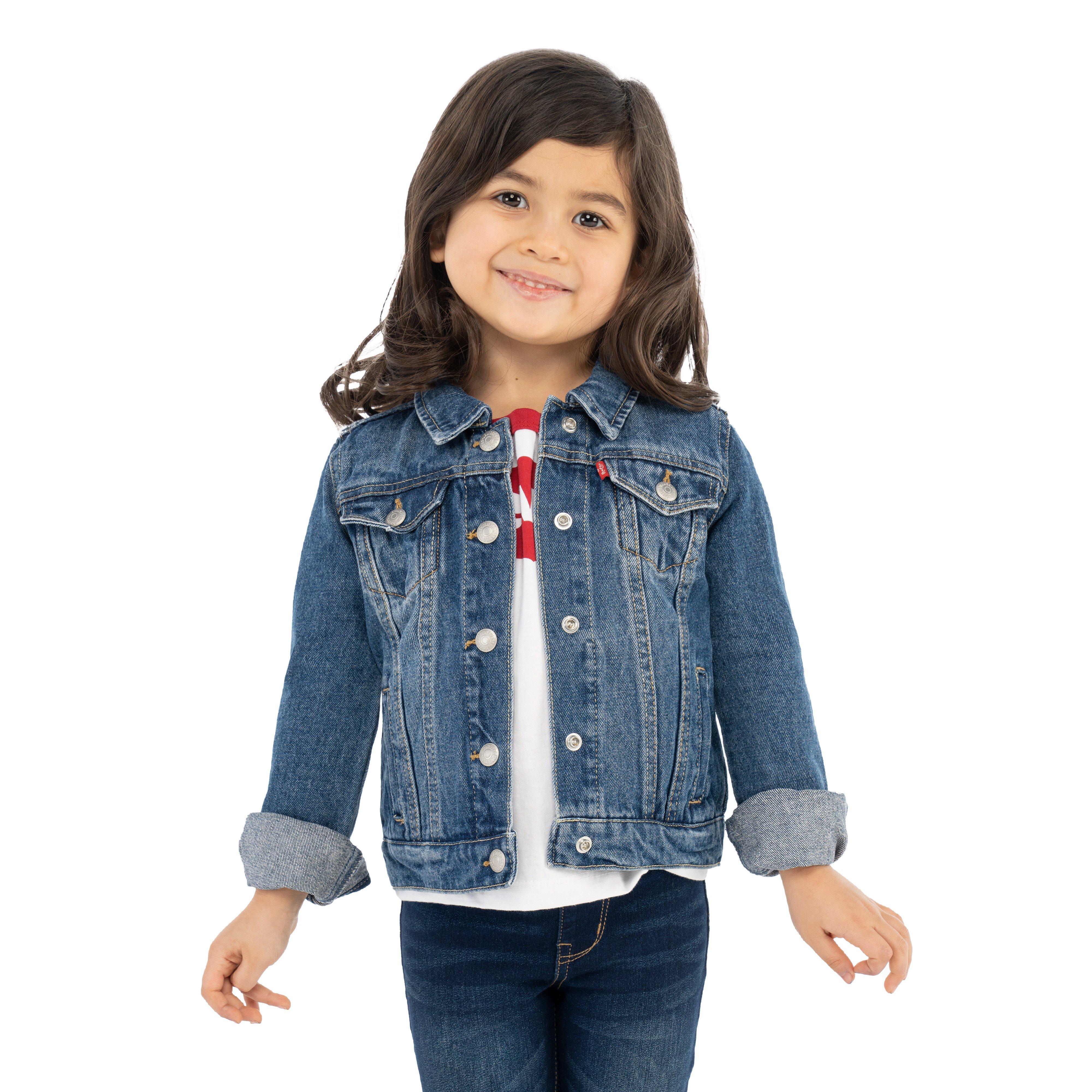Levi's Toddler Girls' Trucker Style Medium Blue Wash Denim Jacket - BLUE